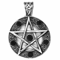 Bruno Přívěsek Pentagram S Kamínky Černý S2775