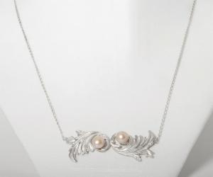 Dámský dvojitý náhrdelník Barok s perlou Barva perly: Bílá