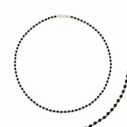 Lillian Vassago Zlatý náhrdelník s onyxy LLV14-GCH001