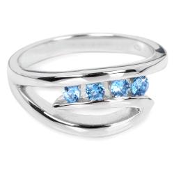 Silver Cat Stříbrný Prsten S Modrými Krystaly Sc136 54 Mm