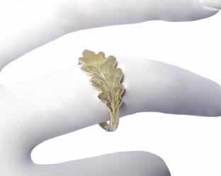 Klára Bílá Jewellery Dámský Zlatý Prsten Oak S Listem 41 (13,0mm)
