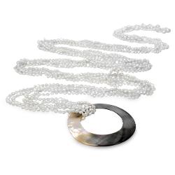 Jwl Luxury Pearls Multifunkční Dlouhý Šál Z Bílých Perel Jl0239
