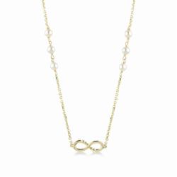 Lillian Vassago Zlatý náhrdelník s říčními perlami LLV22-GN011