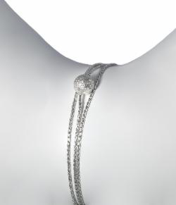 Klára Bílá Jewellery Dámský Stříbrný Minimalistický Náramek Luna Se Stříbrnou Kuličkou Řetízek Xxs (14-16cm)