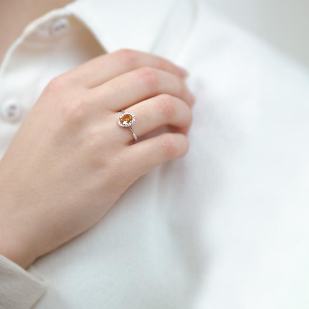 Lillian Vassago Zlatý prsten s citrínem a brilianty LLV11-SMR5637-02-CIT image 13