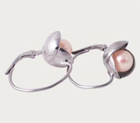 Dámské náušnice Bowpearls s perlou americké zapínání Materiál: Stříbro 925/ 1000