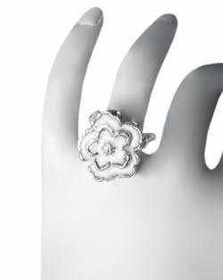 Klára Bílá Jewellery Dámský Stříbrný Prsten Pulsatilla Bílý S Květinou 41 (13,0mm)