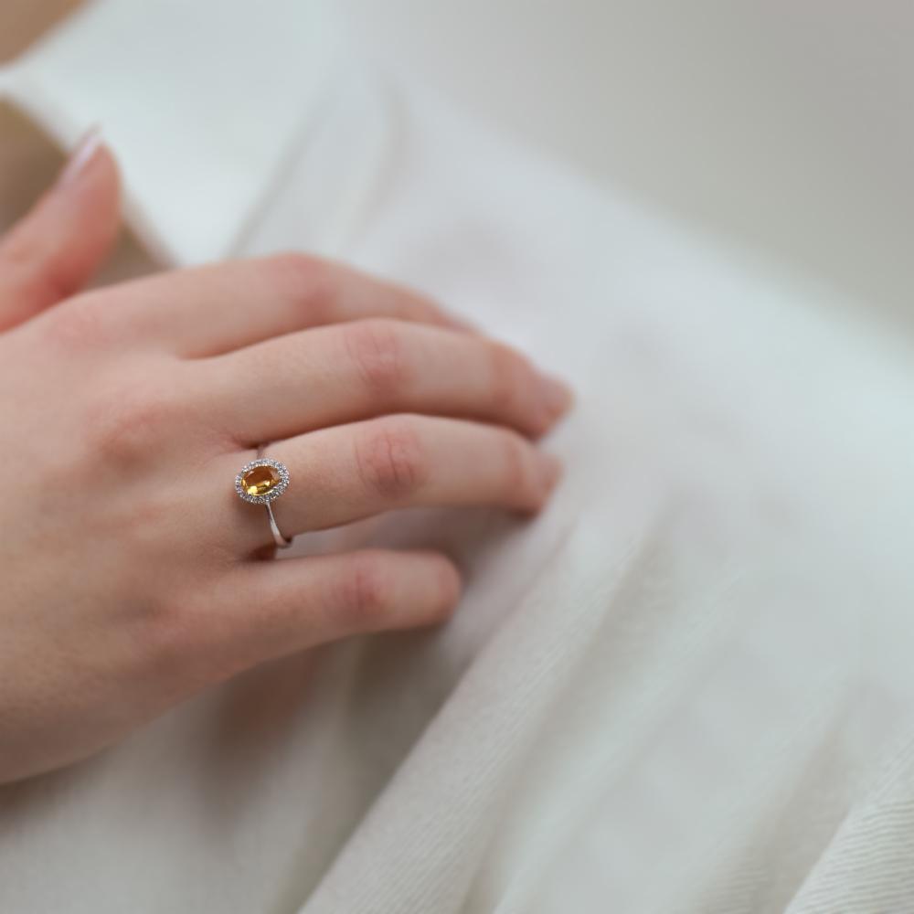 Lillian Vassago Zlatý prsten s citrínem a brilianty LLV11-SMR5637-02-CIT image 12