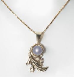 Dámský zlatý náhrdelník Barok s perlou Barva perly: Bílá