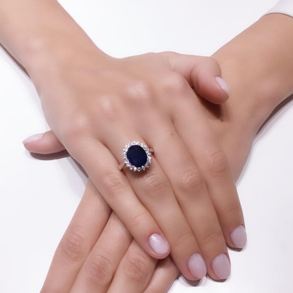Lillian Vassago Zlatý prsten se safírem a brilianty LLV11-SMR5651-02-SAF image 3