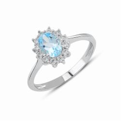 Lillian Vassago Zlatý prsten s modrým topazem LLV22-GR017WBT