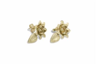 Klára Bílá Jewellery Dámské Zlaté Náušnice Sakura Květina Stříbro 925/1000