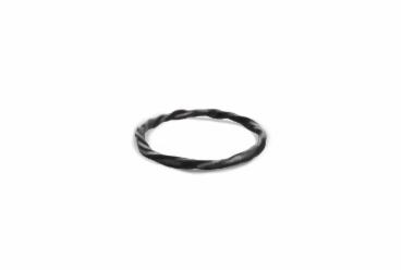Klára Bílá Jewellery Dámský Černý Prsten Implicate Kroužek 41 (13,0mm), Zlato 585/1000