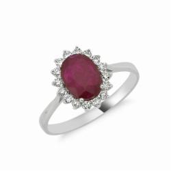 Lillian Vassago Zlatý prsten s rubínem a brilianty LLV11-SMR5650-02-RUB