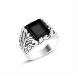 Olivie Pánský Stříbrný Prsten Onyx 5715 Velikost Prstenů: 11 (Eu: 65-67)