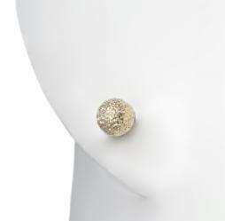Klára Bílá Jewellery Stříbrné Minimalistické Náušnice Luna Pecky Se Zlatou Kuličkou