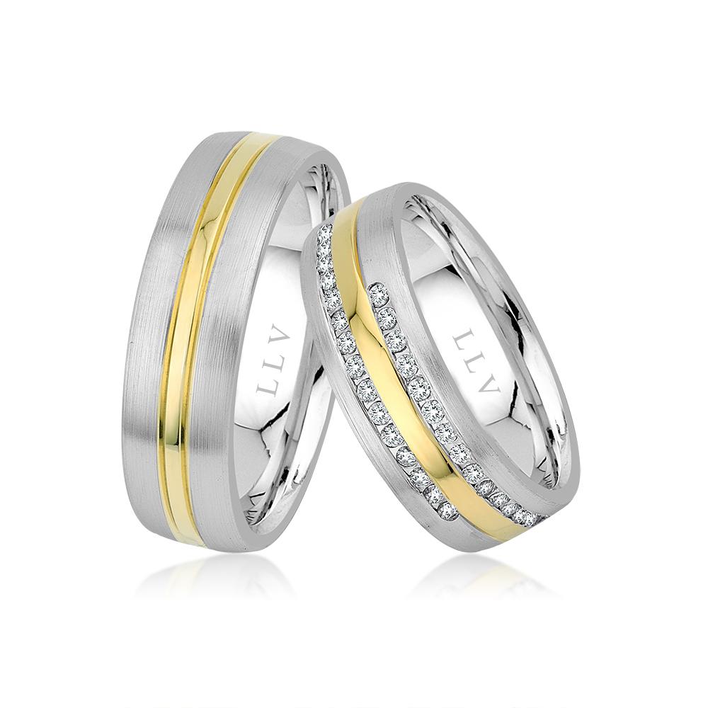 Lillian Vassago Snubní prsteny AMG1072 Barva zlata: Z-B kombinovaná - žlutá/bílá, Druh kamene: Brilianty image 1