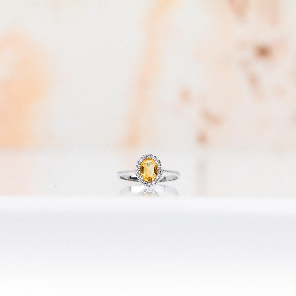 Lillian Vassago Zlatý prsten s citrínem a brilianty LLV11-SMR5637-02-CIT image 9