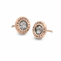 Stříbrné náušnice Hot Diamonds Emozioni Pianeta Rose Gold DE403