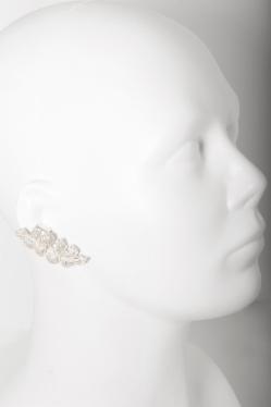 Klára Bílá Jewellery Dámské Stříbrné Náušnice S Listy Leaf Přes Celé Ucho