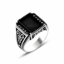Olivie Pánský Stříbrný Prsten Onyx 5702 Velikost Prstenů: 12 (Eu: 68-70)