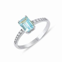 Lillian Vassago Zlatý prsten s modrým topazem LLV22-GR036WBT